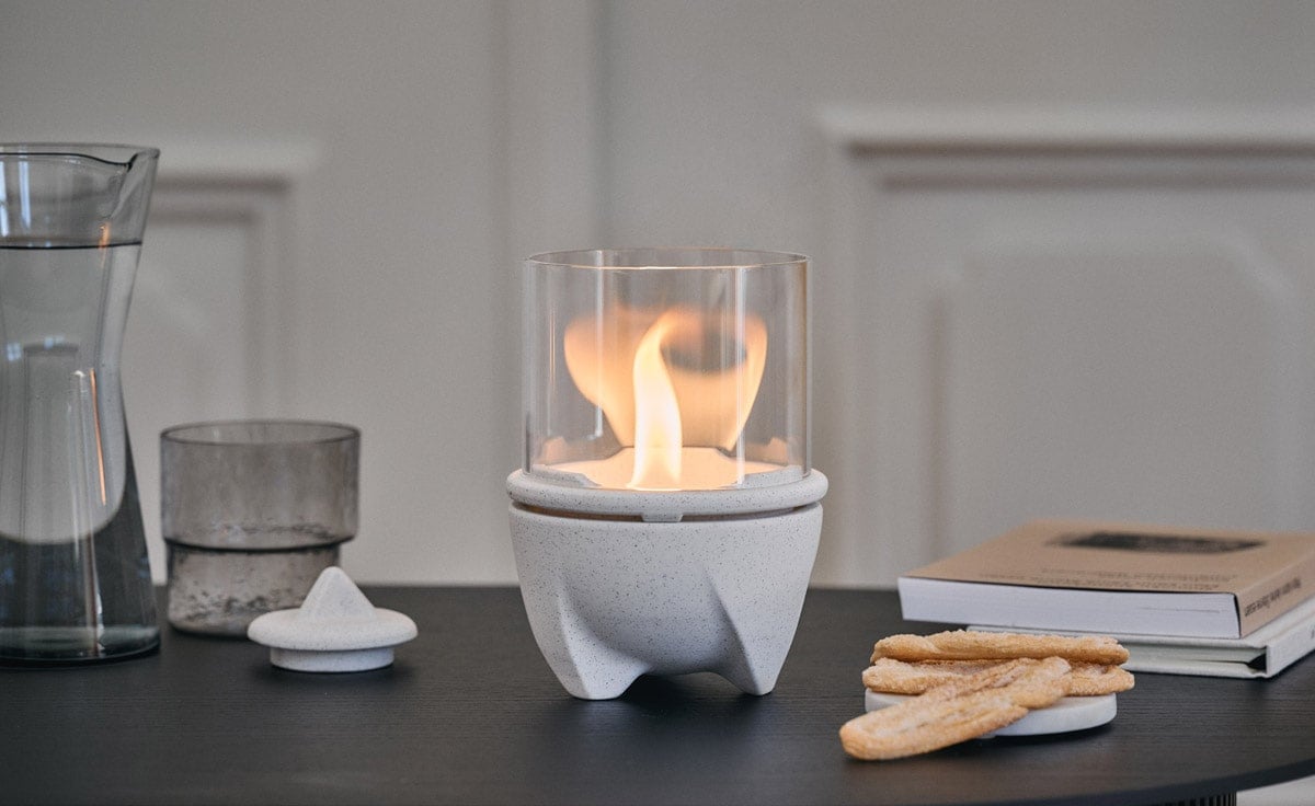 DENK Keramik Schmelzfeuer Indoor Albicium mit Windglas-Aufsatz - SFAI+WLA von DENK Keramik