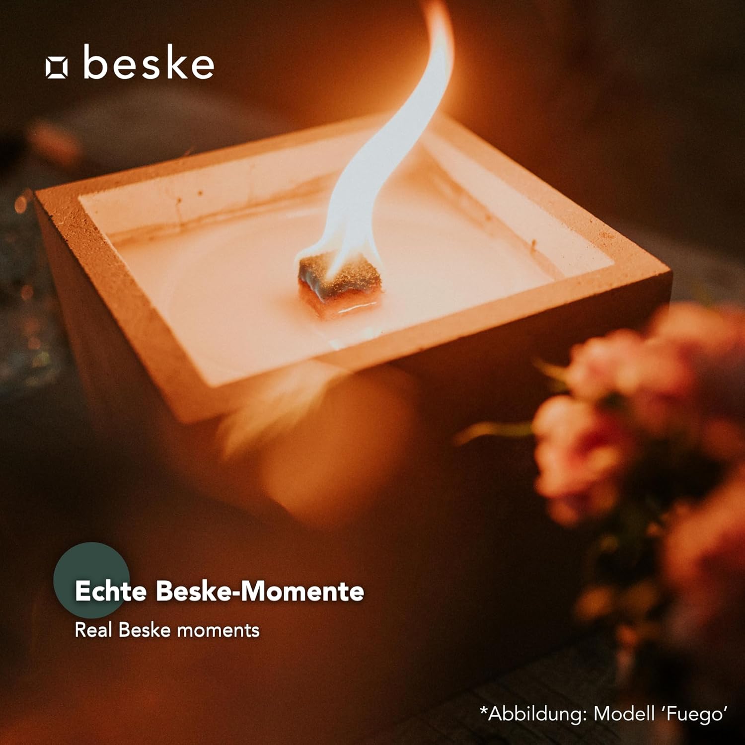 BESKE Betonfeuer Fuego Outdoor 17x17x17 inkl. Löschbrett - HANDARBEIT Made in Germany von Beske-Manufaktur