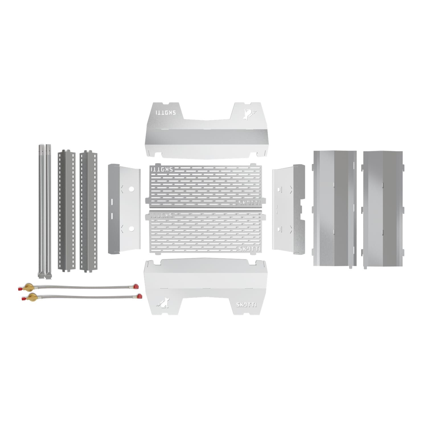 SKOTTI Grill MAX Edelstahl + 1,3m Adapter Set Max zum Anschluss auf 5kg - 11kg Gasflasche von SKOTTI