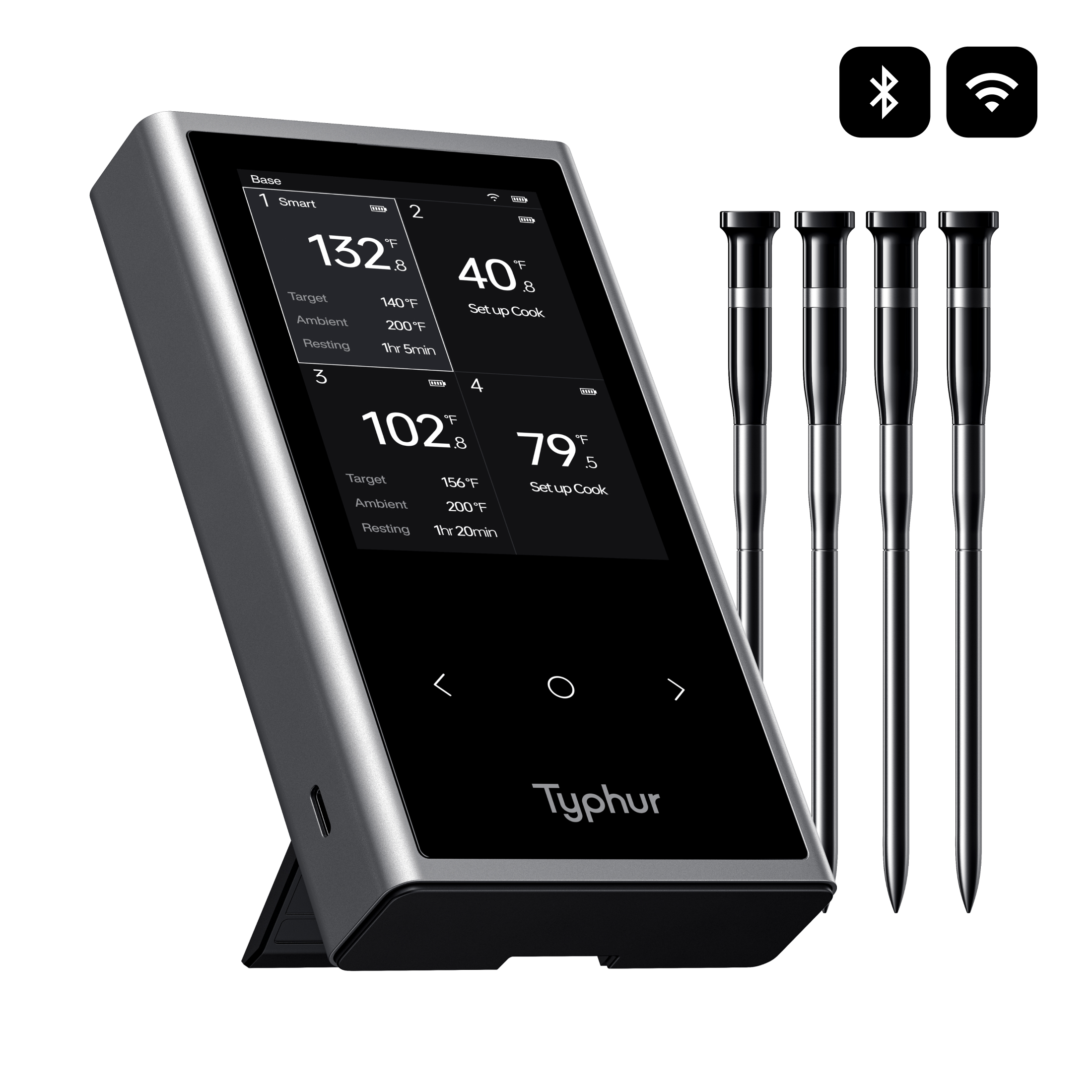 Typhur Sync Quad Wireless - Professionelles Digital Fleischthermometer IP67 wasserdicht von Typhur Typhur Sync Quad Wireless - Professionelles Digital Fleischthermometer IP67 wasserdicht von Typhur