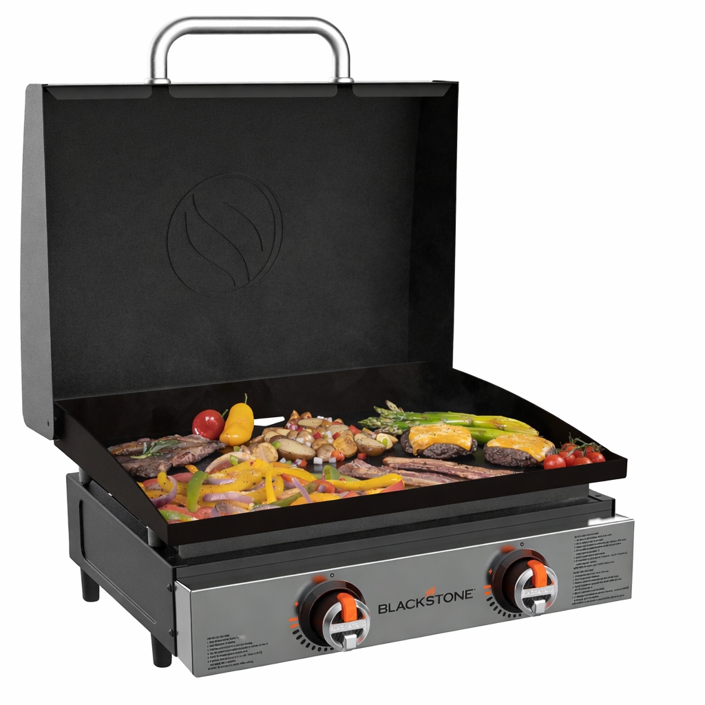 BLACKSTONE 22 Zoll Gas Griddle Tischgrill mit 2 Brennern inklusive Deckel und 7 kW Leistung von Blackstone