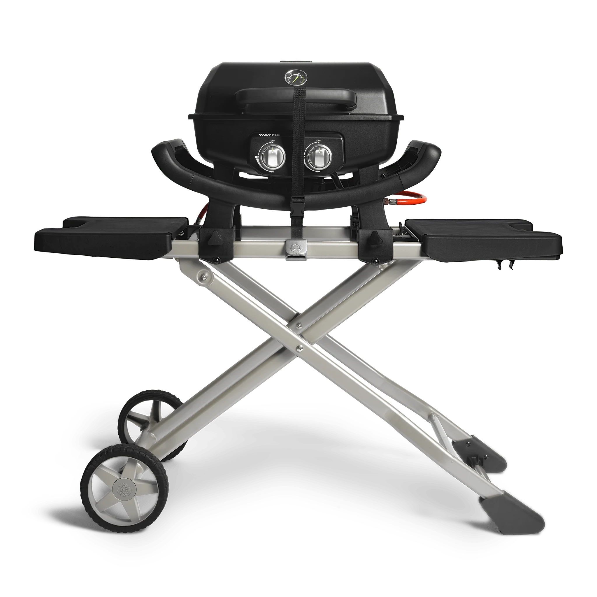 BURNHARD WAYNE Balkongrill 2-Brenner inkl. Rollwagen im BBQ Set