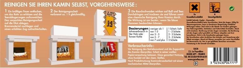 3x Reinigungsscheit Entrußer für Holz & Kohle von pyro feu