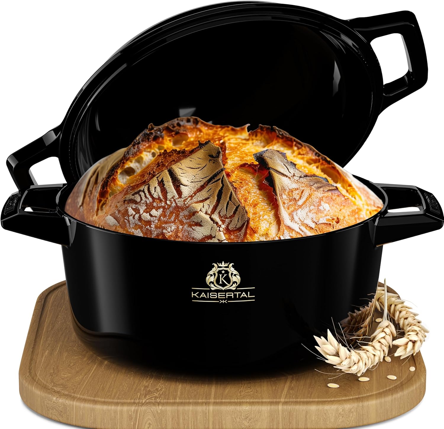 KAISERTAL Emailliert Gusseisen Brotbackform mit Deckel 26cm  von KAISERTAL