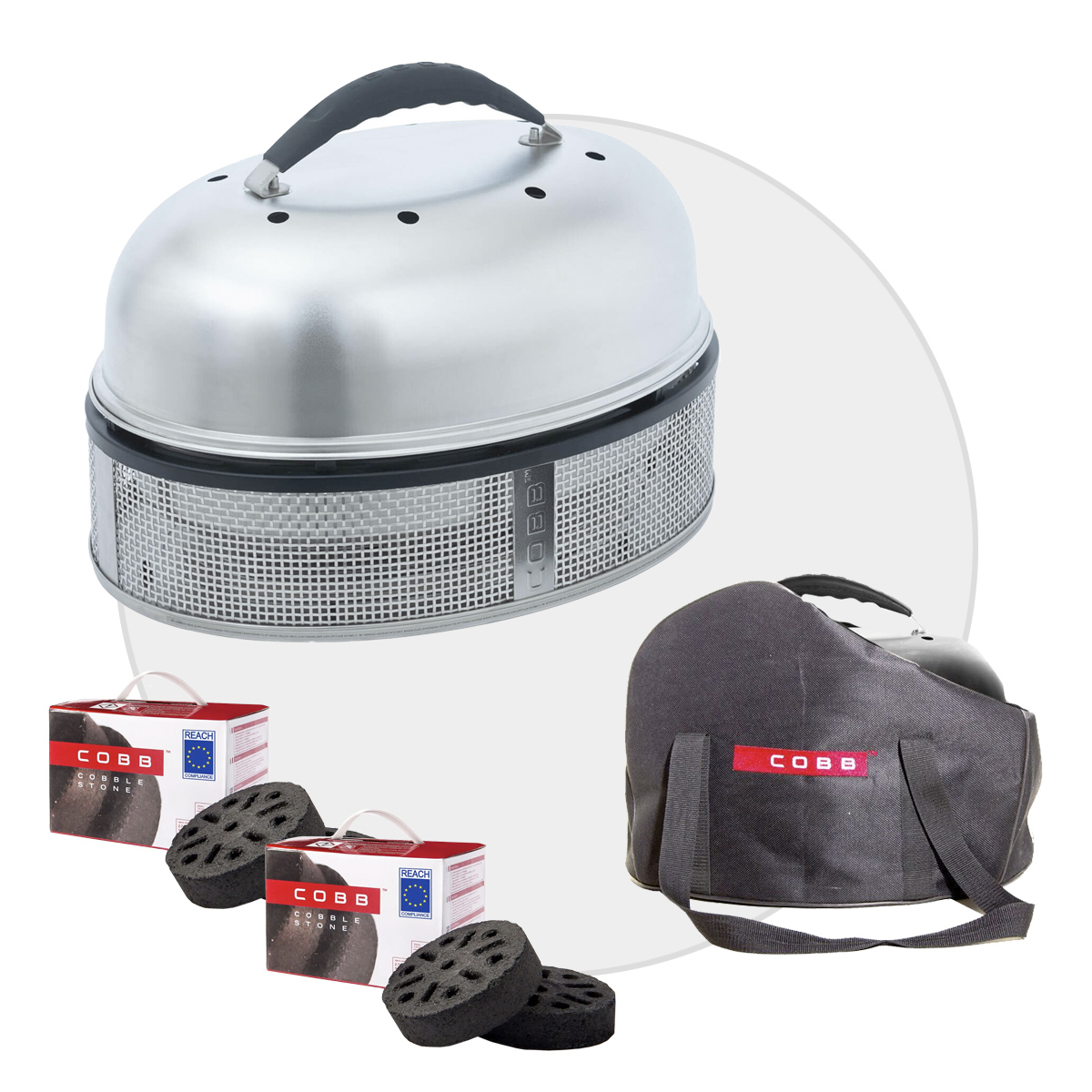 COBB Supreme Deluxe 2.0 | Supreme Griddle+ | 2x Cobble Stone | Tasche schwarz | Facelift COBB Supreme Deluxe 2.0 | Supreme Griddle+ | 2x Cobble Stone | Tasche schwarz | Facelift