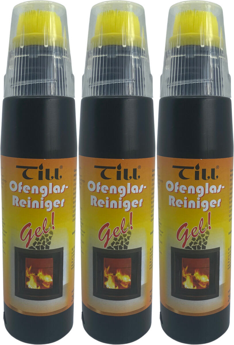 3x TILL Ofenglasreiniger Gel | Kaminglasreiniger | Spezialreiniger inkl. Bürste je 200ml von Till 3x TILL Ofenglasreiniger Gel | Kaminglasreiniger | Spezialreiniger inkl. Bürste je 200ml von Till
