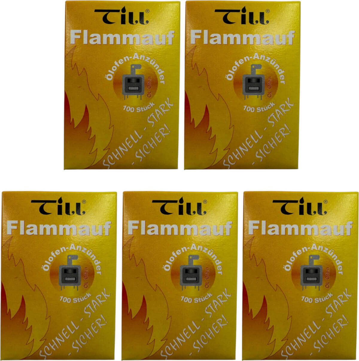 5x TILL Flammauf | Ölofenanzünder | 500 Stück