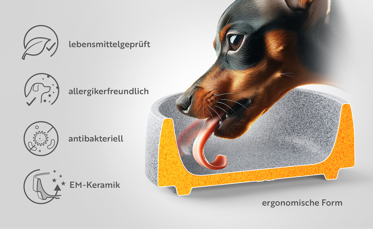DENK Keramik Hundenapf S Granicium 550 ml für kleine Hunde | HSGR1