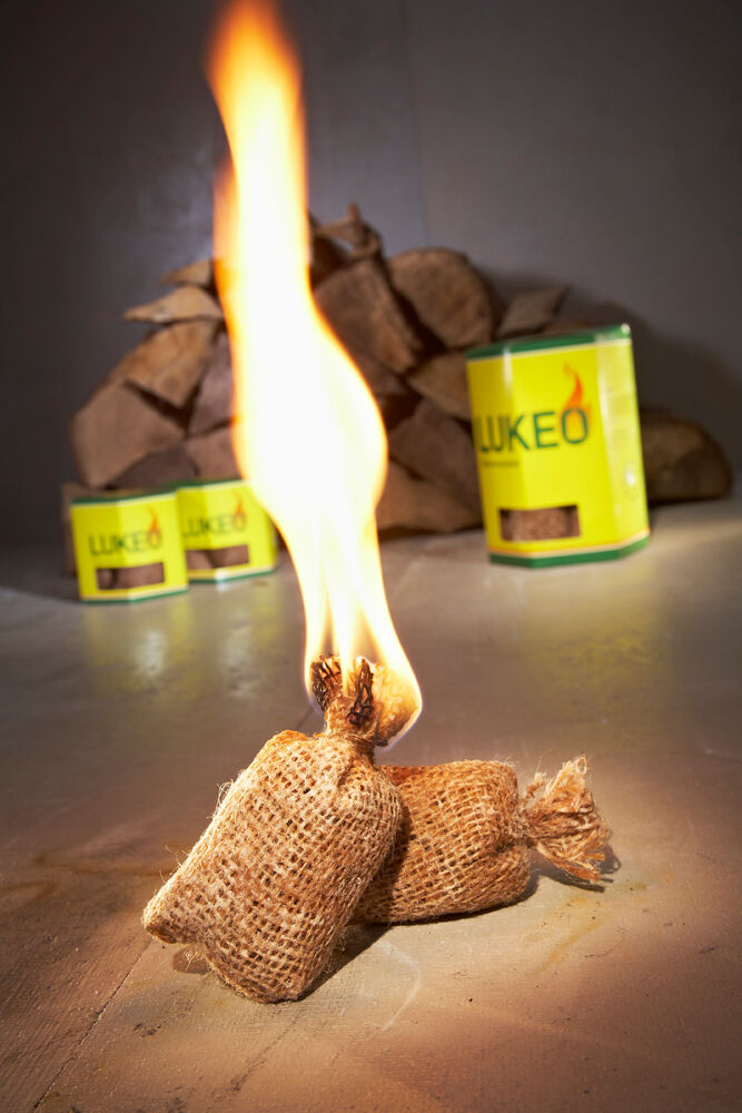 Lukeo Feueranzünder - Umweltfreundlich und sauber - mit extra langer Brenndauer (14 Anzünder)