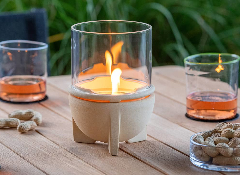 DENK Keramik Schmelzfeuer Indoor CeraNatur mit Windglas-Aufsatz ~ SFDI+WLA von DENK Keramik DENK Keramik Schmelzfeuer Indoor CeraNatur mit Windglas-Aufsatz ~ SFDI+WLA von DENK Keramik