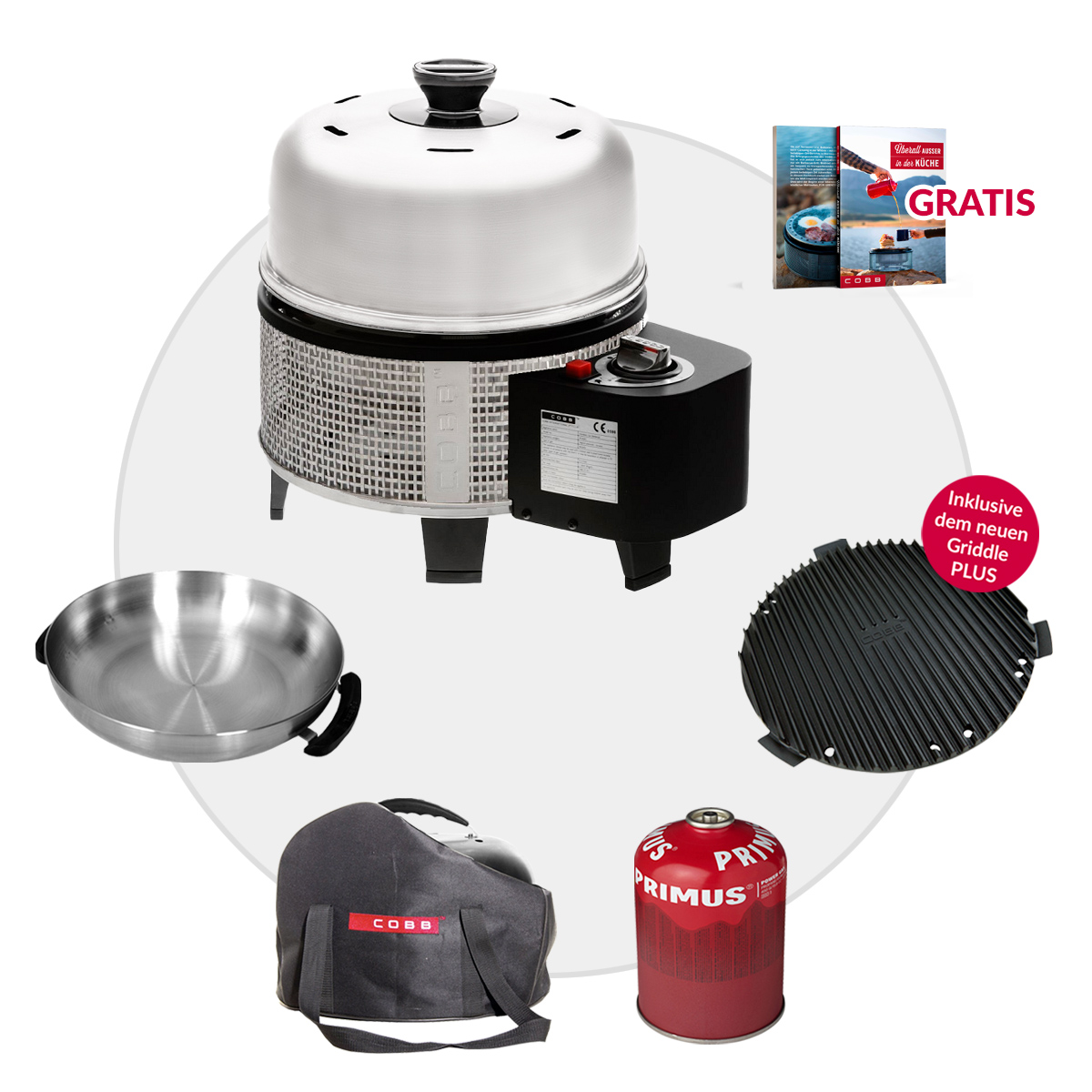 COBB Gas DELUXE 2.0 Grill Multifunktionsküche inkl. Wok + Kartusche von Cobb