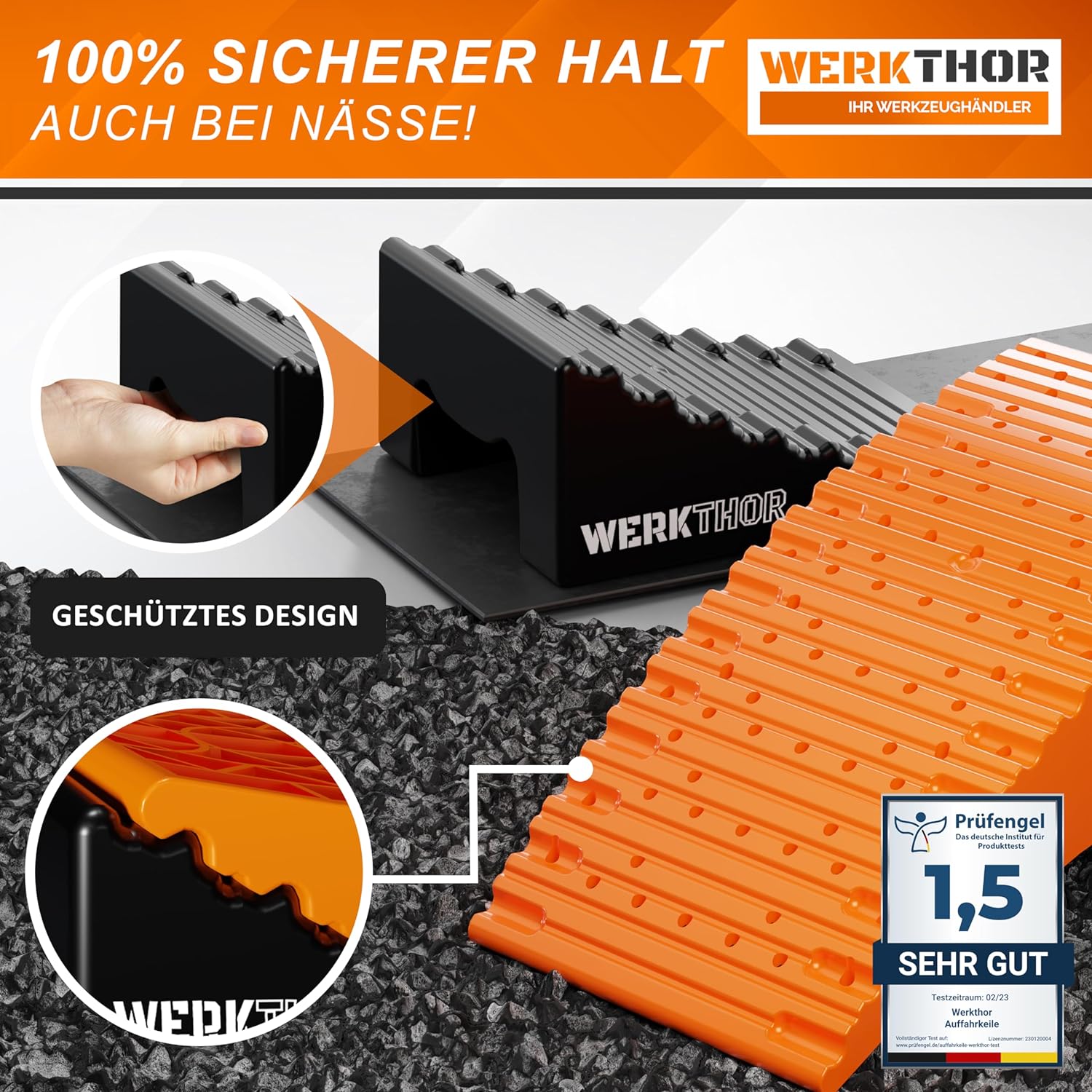 WERKTHOR Auffahrkeile 2er Set Orange / Schwarz | Wohnmobil & Wohnwagen & VAN & Anhänger von WERKTHOR WERKTHOR Auffahrkeile 2er Set Orange / Schwarz | Wohnmobil & Wohnwagen & VAN & Anhänger von WERKTHOR