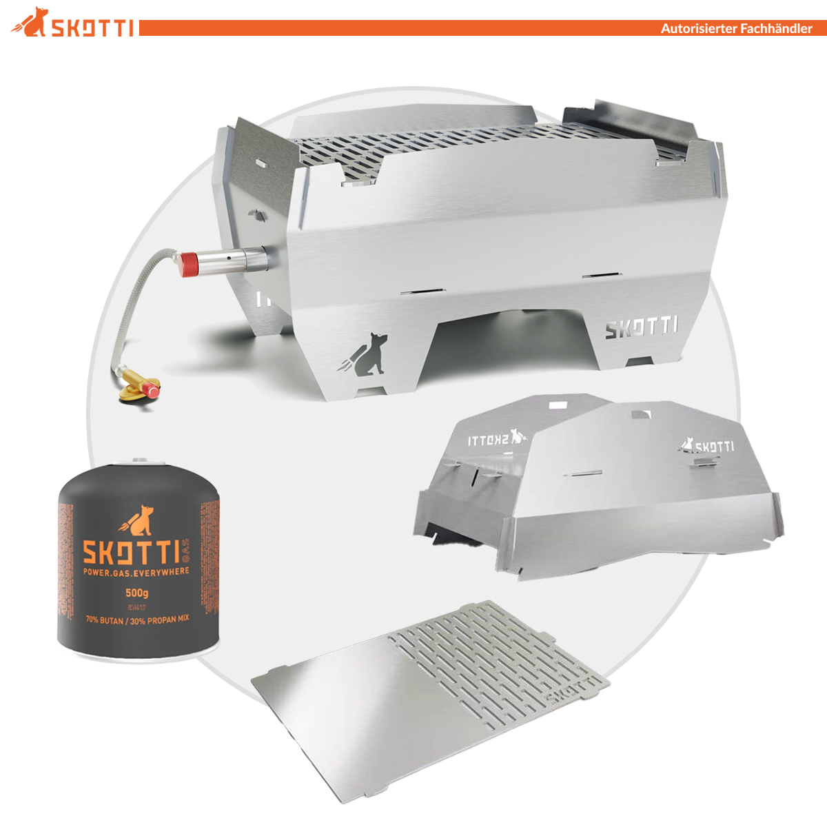 SKOTTI Grill 2.0 + CAP + PLANCHA + 1x SKOTTI Gas SKOTTI Grill 2.0 + CAP + PLANCHA + 1x SKOTTI Gas