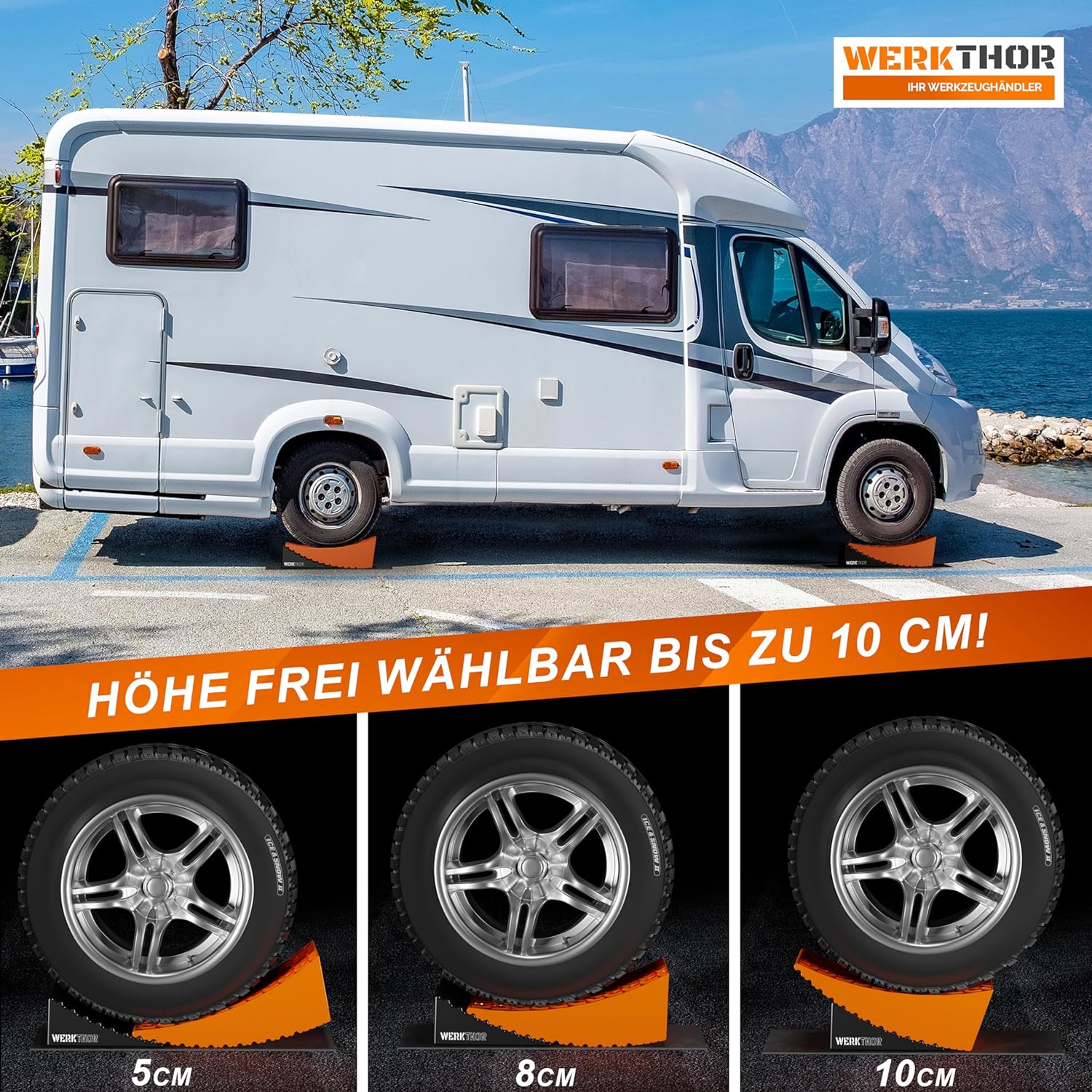 WERKTHOR Auffahrkeile 2er Set Orange / Schwarz | Wohnmobil & Wohnwagen & VAN & Anhänger von WERKTHOR WERKTHOR Auffahrkeile 2er Set Orange / Schwarz | Wohnmobil & Wohnwagen & VAN & Anhänger von WERKTHOR