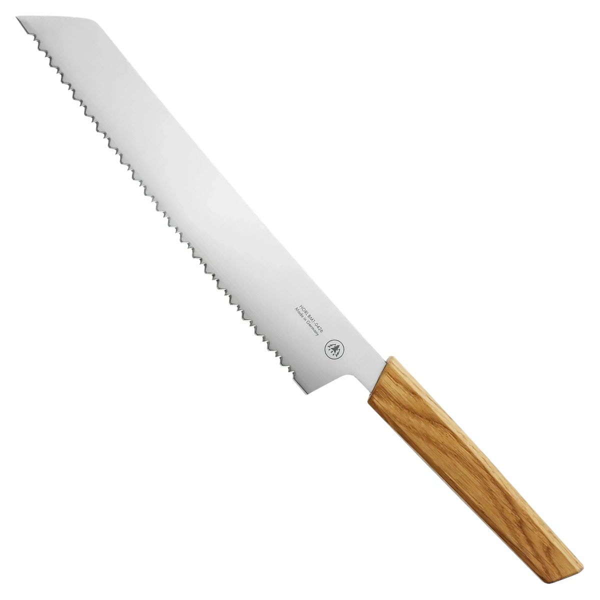 HORL® Brotmesser Eiche mit Triple Pro Cut Wellenschliff und Massivholzgriff 24 cm Klinge