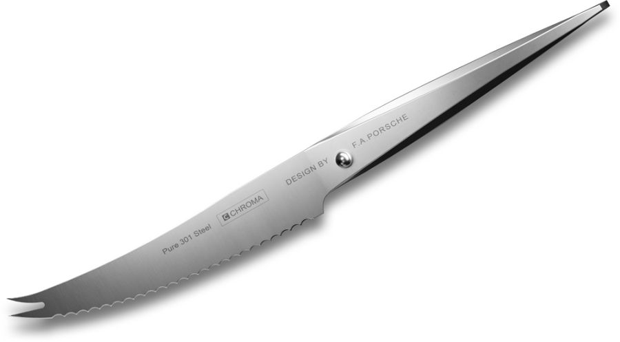 CHROMA Type 301 Tomatenmesser P-10 | 12 cm Klinge | Edelstahlgriff | Gabelspitze