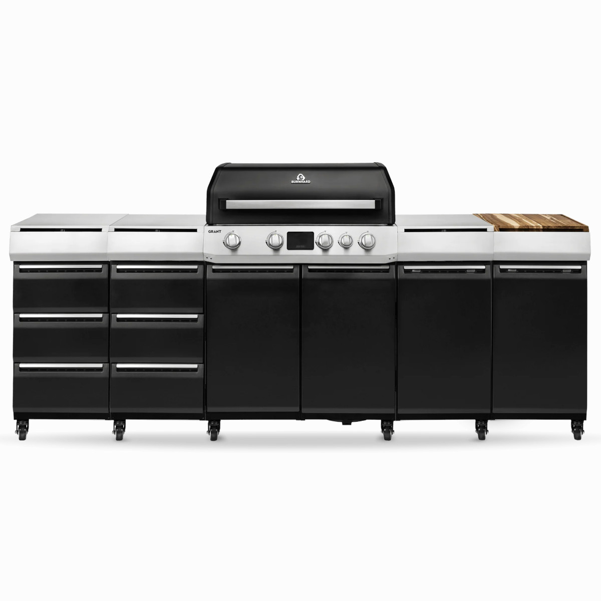 BURNHARD GRANT Station - Modularer Gasgrill 4-Brenner Türen & Guss-Rosten