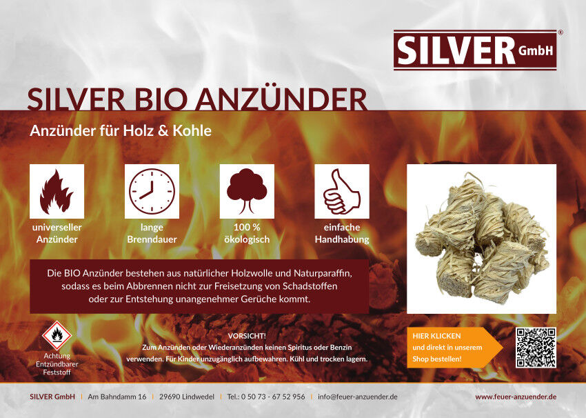 20kg SILVER Holzwolle Anzünder | Grillanzünder - Ofennzünder - Kaminanzünder für Holz und Kohle von SILVER GmbH