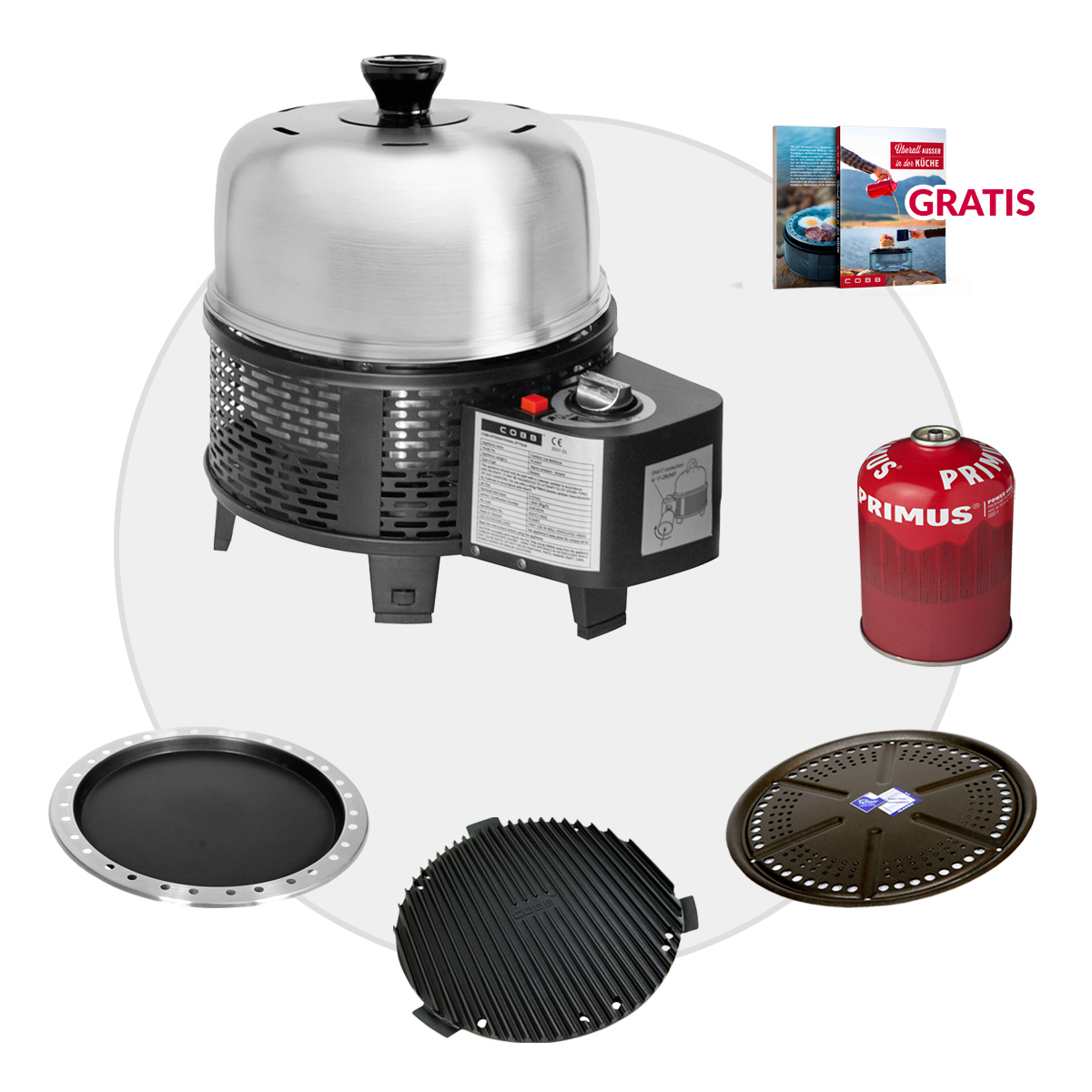 COBB Gas Grill PRO BLACK inkl. Grillplatte ~ 5-teilig | Multifunktionsküche | SET 3 COBB Gas Grill PRO BLACK inkl. Grillplatte ~ 5-teilig | Multifunktionsküche | SET 3
