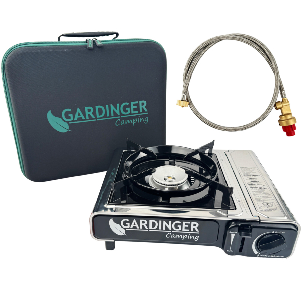 GARDINGER Universal Kartuschen Kocher Safety Camp Allgas mit Piezo Zündung von HUW24