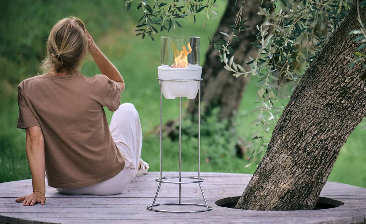 DENK Keramik Lichtglas-Aufsatz für Schmelzfeuer Outdoor DENK Albicium® - Eleganter Windschutz mit faszinierendem Flammenspiel | SFA-LGA von DENK Keramik