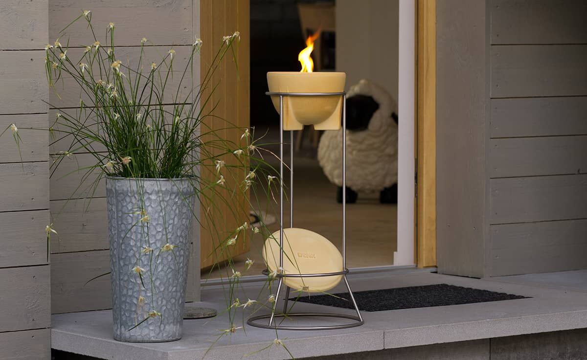 Schmelzfeuer Outdoor CeraNatur - Die windsichere Gartenfackel zum Kerzen-Recyceln - SFD