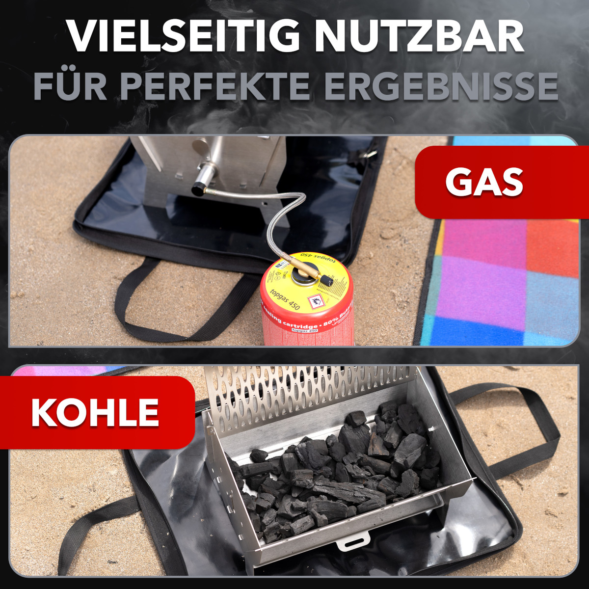 Ovicue L Kompaktgrill mit 3,5 kW Leistung & Profill 0.5 Aluminium-Propanflasche - Flexibles und nachhaltiges Grillvergnügen für unterwegs von Ovibell