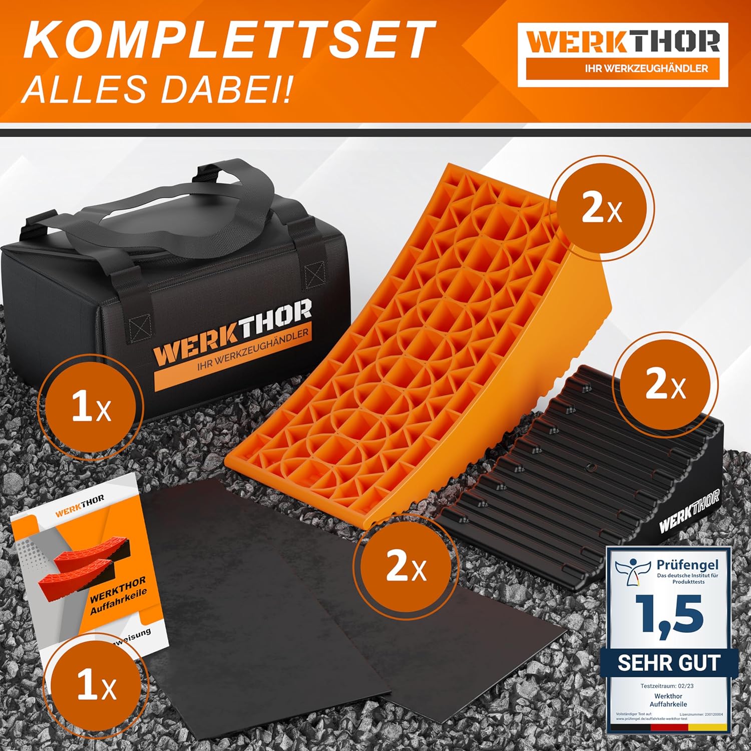 WERKTHOR Auffahrkeile 2er Set Orange / Schwarz | Wohnmobil & Wohnwagen & VAN & Anhänger von WERKTHOR WERKTHOR Auffahrkeile 2er Set Orange / Schwarz | Wohnmobil & Wohnwagen & VAN & Anhänger von WERKTHOR