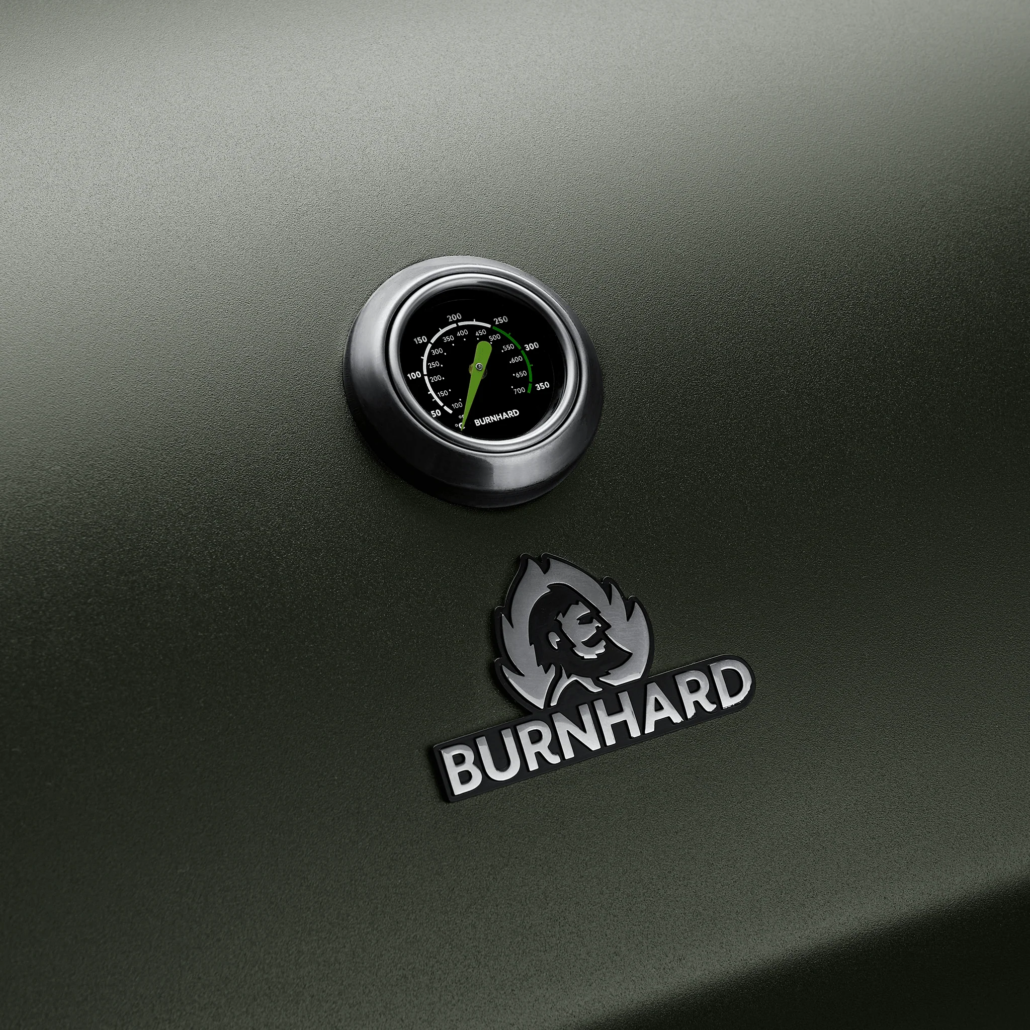 BURNHARD FRED Deluxe Gasgrill 3-Brenner in der Farbe Grün mit Gusseisenrost von BURNHARD