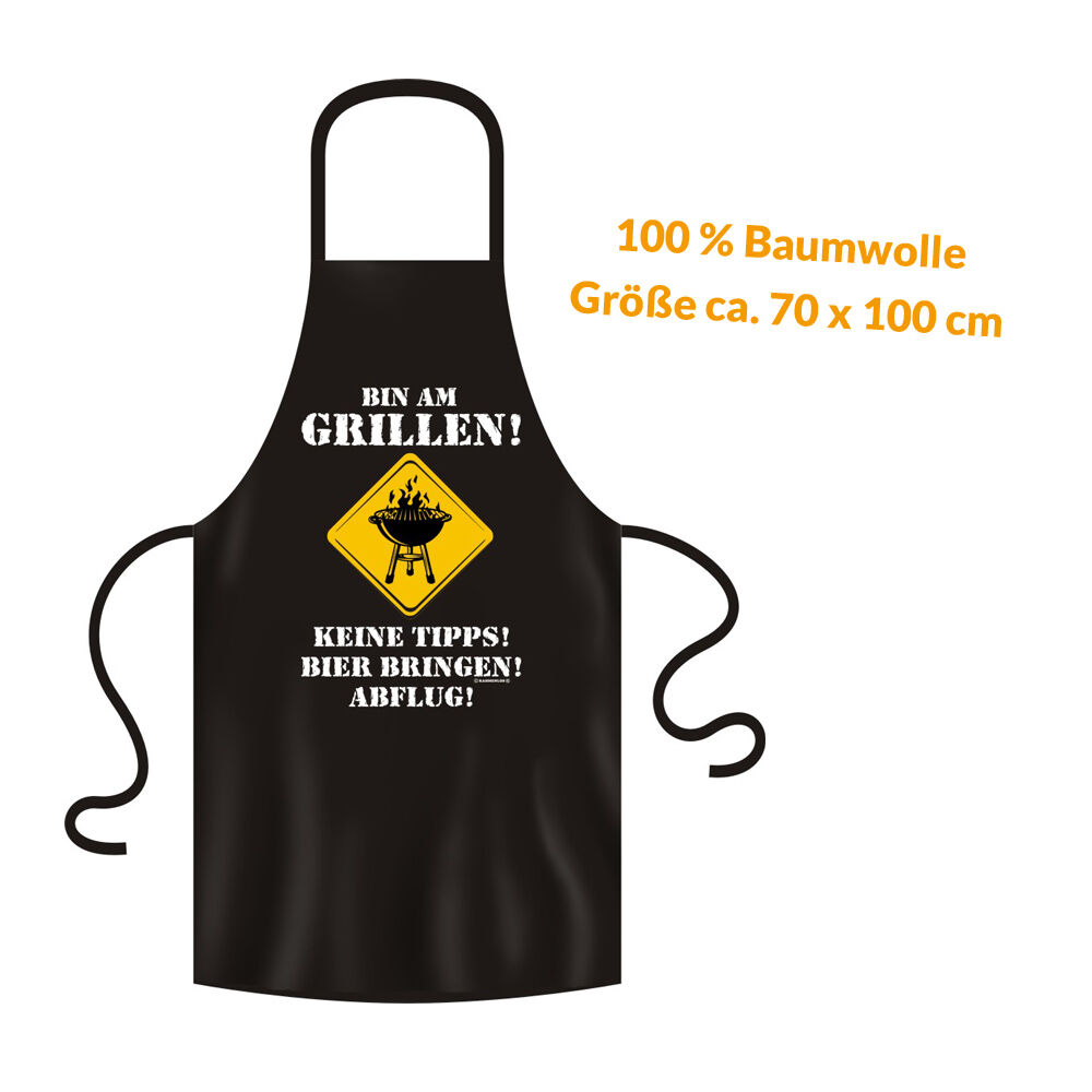 Grillschürze - Küchenschürze - Kochschürze ~ BIN AM GRILLEN ~ (2911) von RAHMENLOS® Grillschürze - Küchenschürze - Kochschürze ~ BIN AM GRILLEN ~ (2911) von RAHMENLOS®