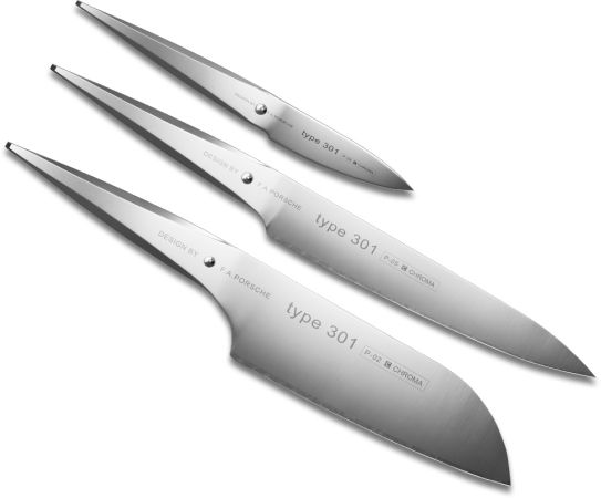 CHROMA Type 301 Messerset 3 teilig P529 - Premium Messer im exklusiven Porsche Design von CHROMA