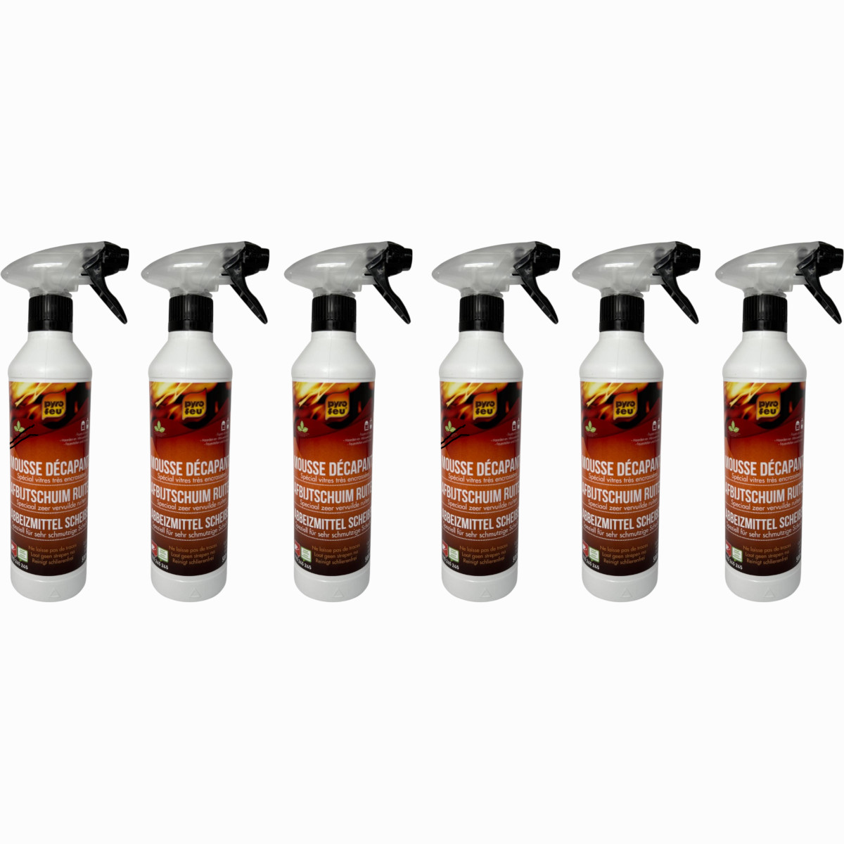 6x pyro feu Reinigungsschaum Hochwirksamer Glasschaumreiniger für Kamin- Ofen- und Herdgläser | 500ml 6x pyro feu Reinigungsschaum Hochwirksamer Glasschaumreiniger für Kamin- Ofen- und Herdgläser | 500ml