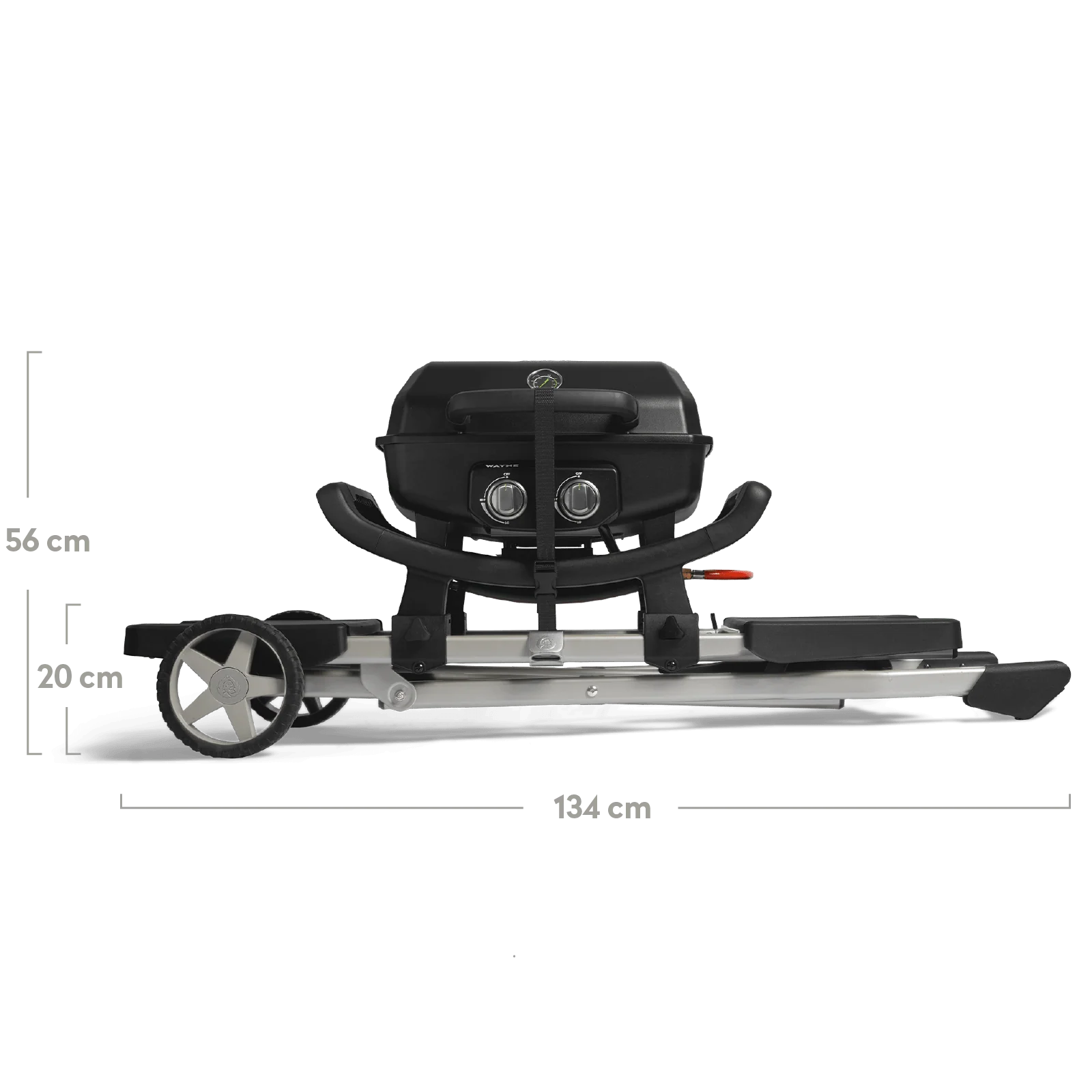 BURNHARD WAYNE Balkongrill 2-Brenner inkl. Rollwagen im BBQ Set von BURNHARD