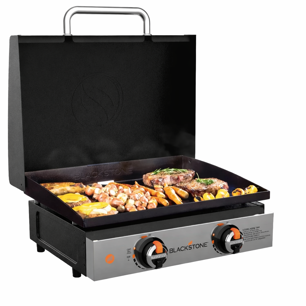 BLACKSTONE 22 Zoll Gas Griddle Tischgrill mit 2 Brennern inklusive Deckel und 7 kW Leistung von Blackstone