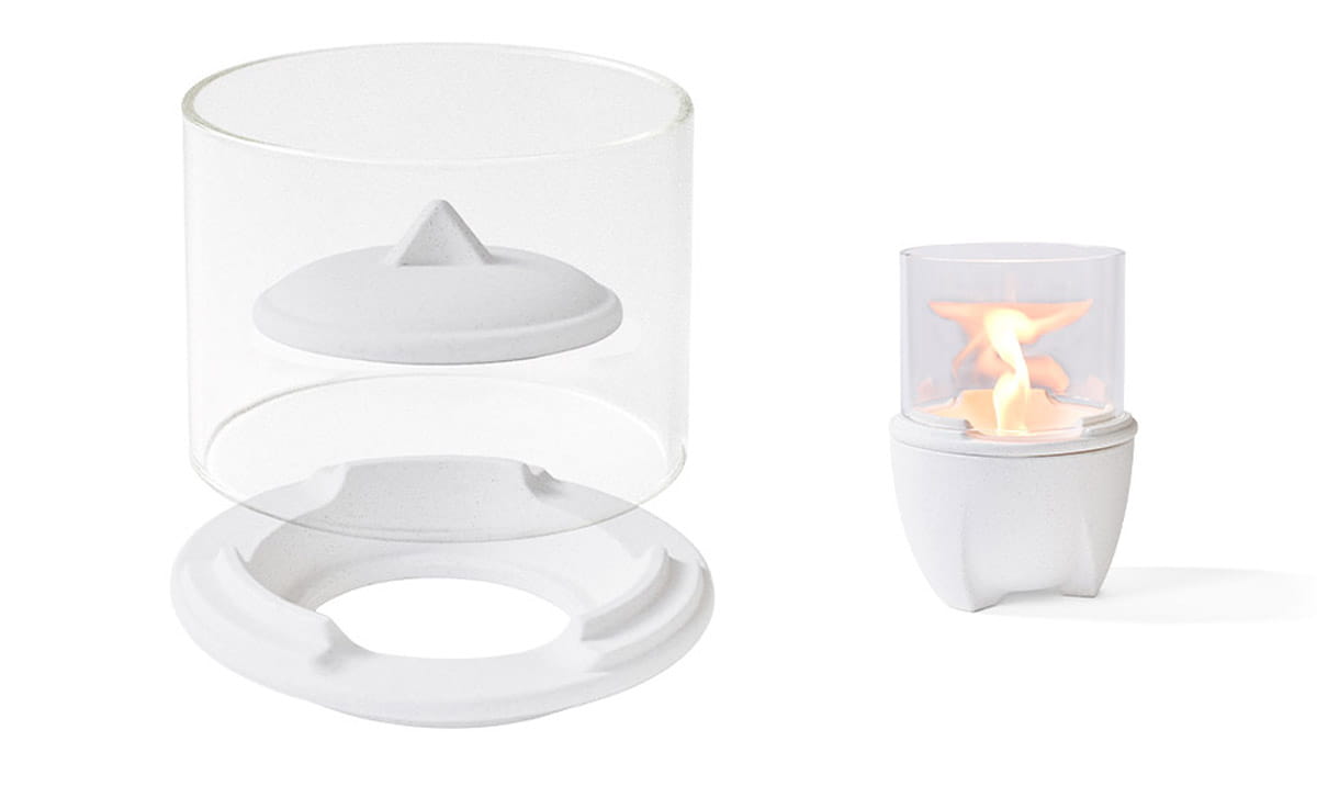 DENK Keramik Lichtglas-Aufsatz für Schmelzfeuer Outdoor DENK Albicium® - Eleganter Windschutz mit faszinierendem Flammenspiel | SFA-LGA von DENK Keramik