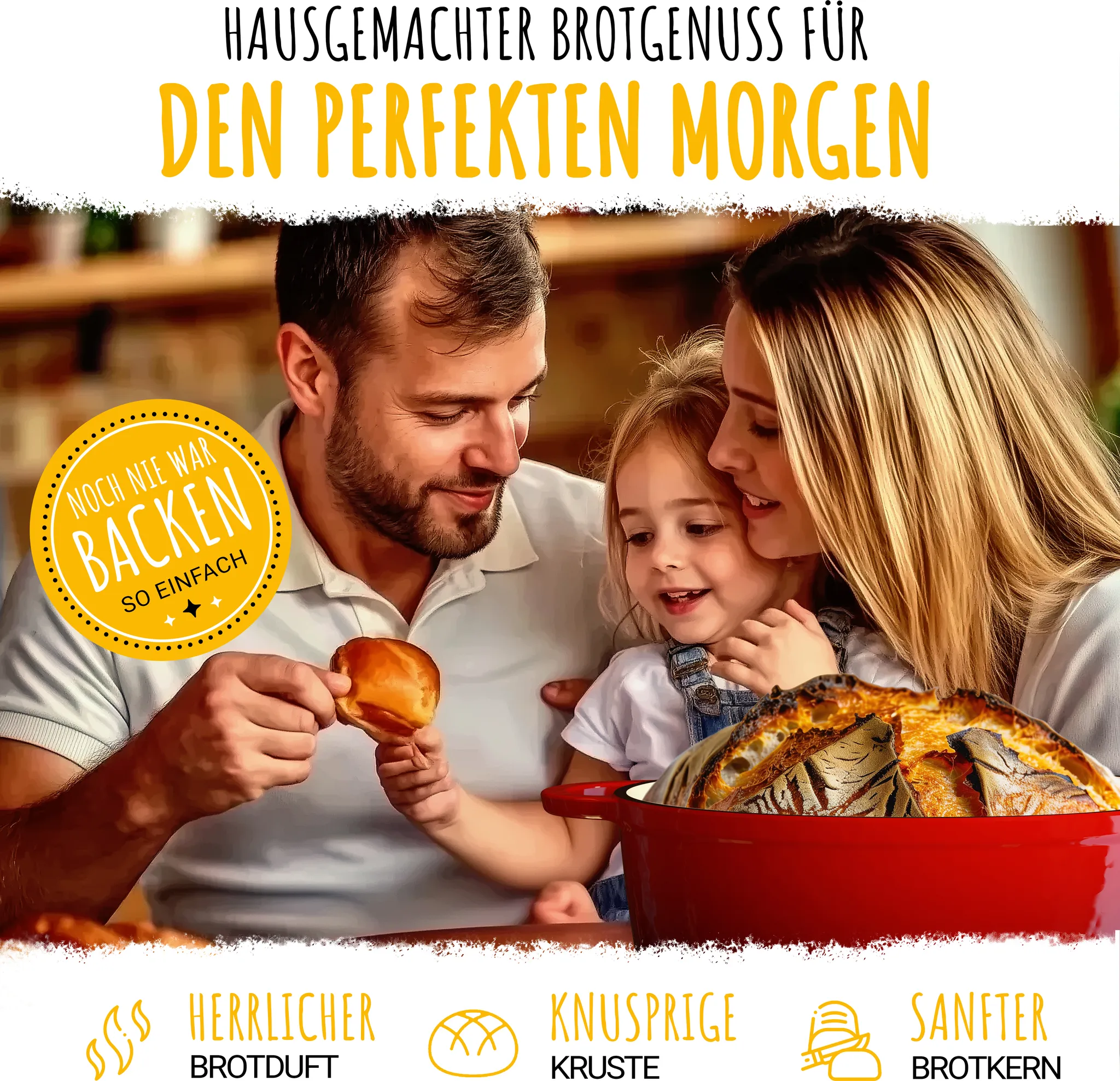 SCHMORGOLD Brotbacktopf & Schmortopf aus emailliertem Gusseisen & Gärkorb - 26 cm von SCHMORGOLD