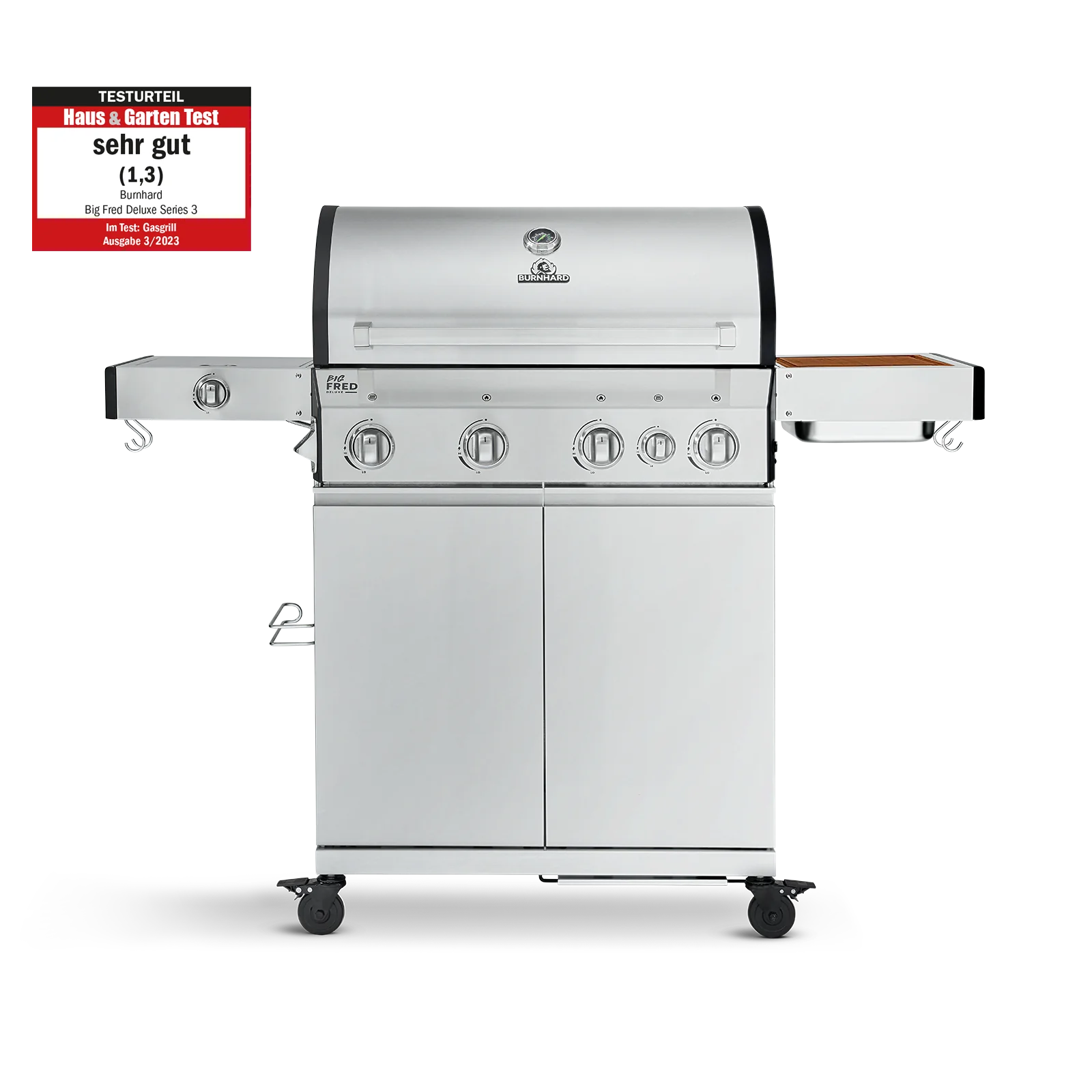 BURNHARD Big FRED Deluxe Gasgrill 4-Brenner in der Farbe Edelstahl mit Edelstahlrost BURNHARD Big FRED Deluxe Gasgrill 4-Brenner in der Farbe Edelstahl mit Edelstahlrost
