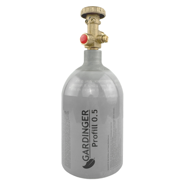 Befüllbare Aluminium Propanflasche Profill 0.5 + Umfüllschlauch + Schnellkupplungen von HUW24