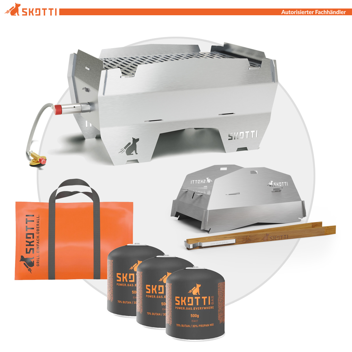 SKOTTI Grill 2.0 + CAP + 3x SKOTTI Gas SKOTTI Grill 2.0 + CAP + 3x SKOTTI Gas