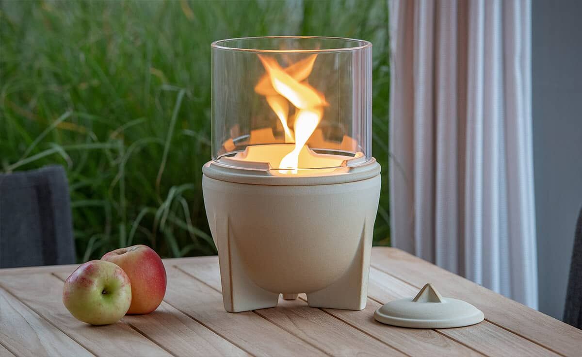DENK Keramik Schmelzfeuer Outdoor CeraNatur mit Lichtglas-Aufsatz ~ SFD+LGA von DENK Keramik