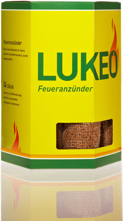 8x Lukeo Feueranzünder - Umweltfreundlich und sauber - mit extra langer Brenndauer (112 Anzünder)