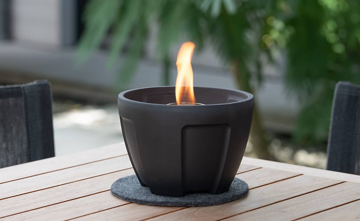 DENK Untersetzer Wolle 20 cm anthrazit für Schmelzfeuer Outdoor von DENK Keramik