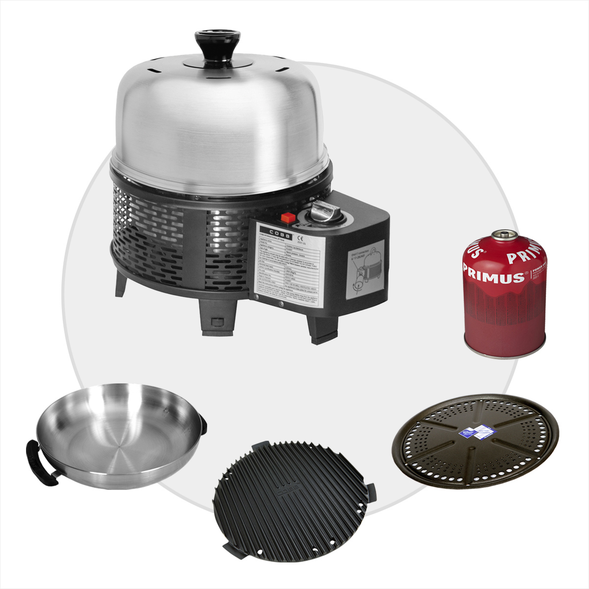 Cobb Gas Grill PRO BLACK inkl. Grillplatte ~ 5-teilig | Multifunktionsküche | SET 4 von Cobb