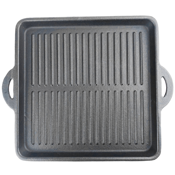 GARDINGER Grillplatte aus Guss für einflammige Universal Kartuschen Kocher 22 cm von HUW24