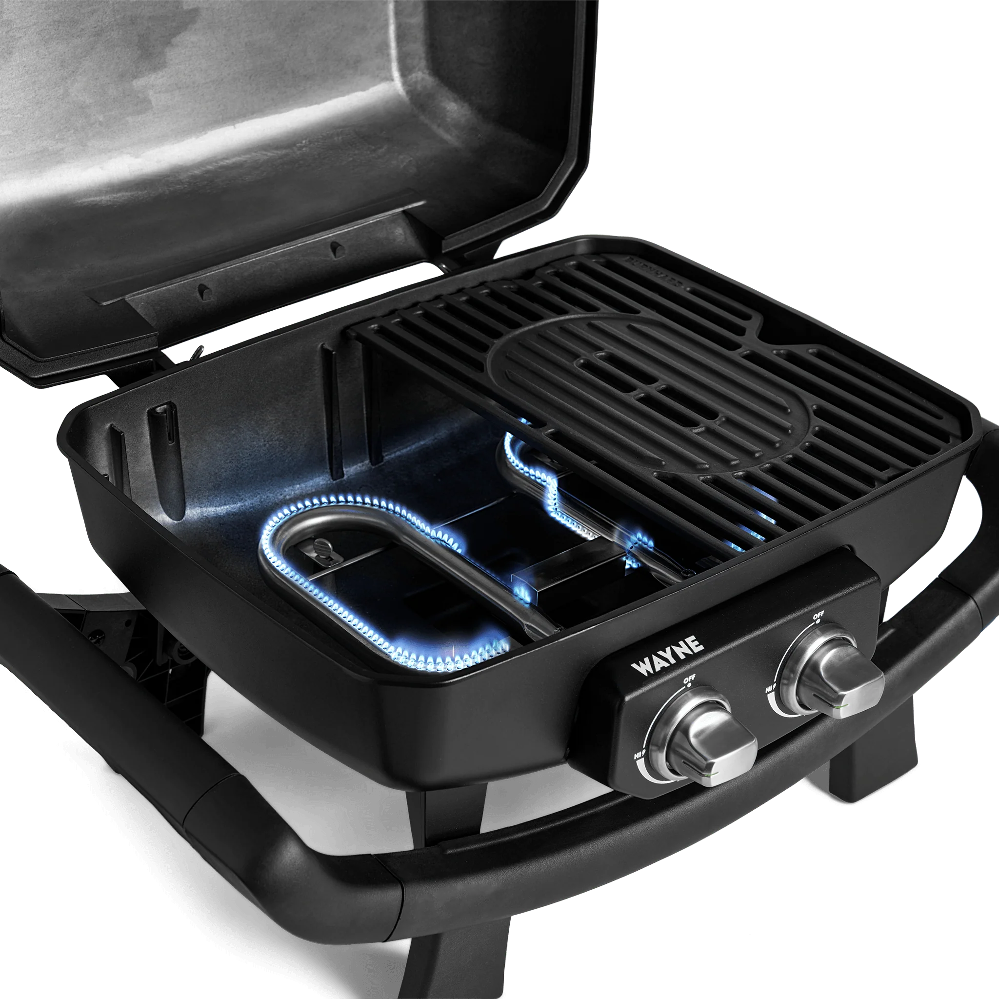 BURNHARD WAYNE Balkongrill 2-Brenner inkl. Rollwagen im BBQ Set von BURNHARD
