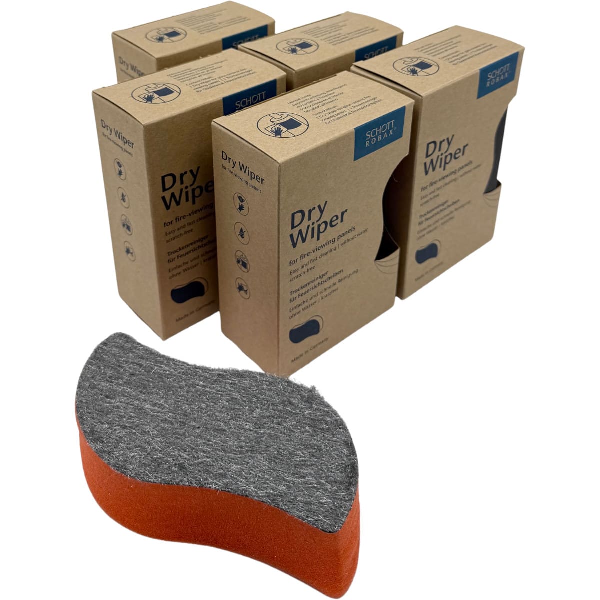 5x Trockenreiniger für alle Kaminscheiben von Schott | Kamin | Kaminscheiben | Kaminglasreiniger von SCHOTT ROBAX