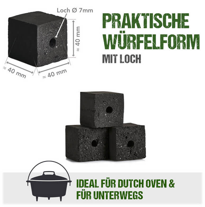 3KG KOKOKO CUBES für Cobb Holzkohlegrill & Minion-Ring & Dutch Oven von McBrikett