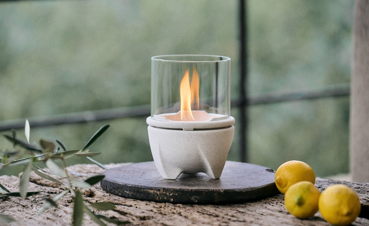 DENK Keramik Schmelzfeuer Indoor Albicium mit Windglas-Aufsatz - SFAI+WLA von DENK Keramik