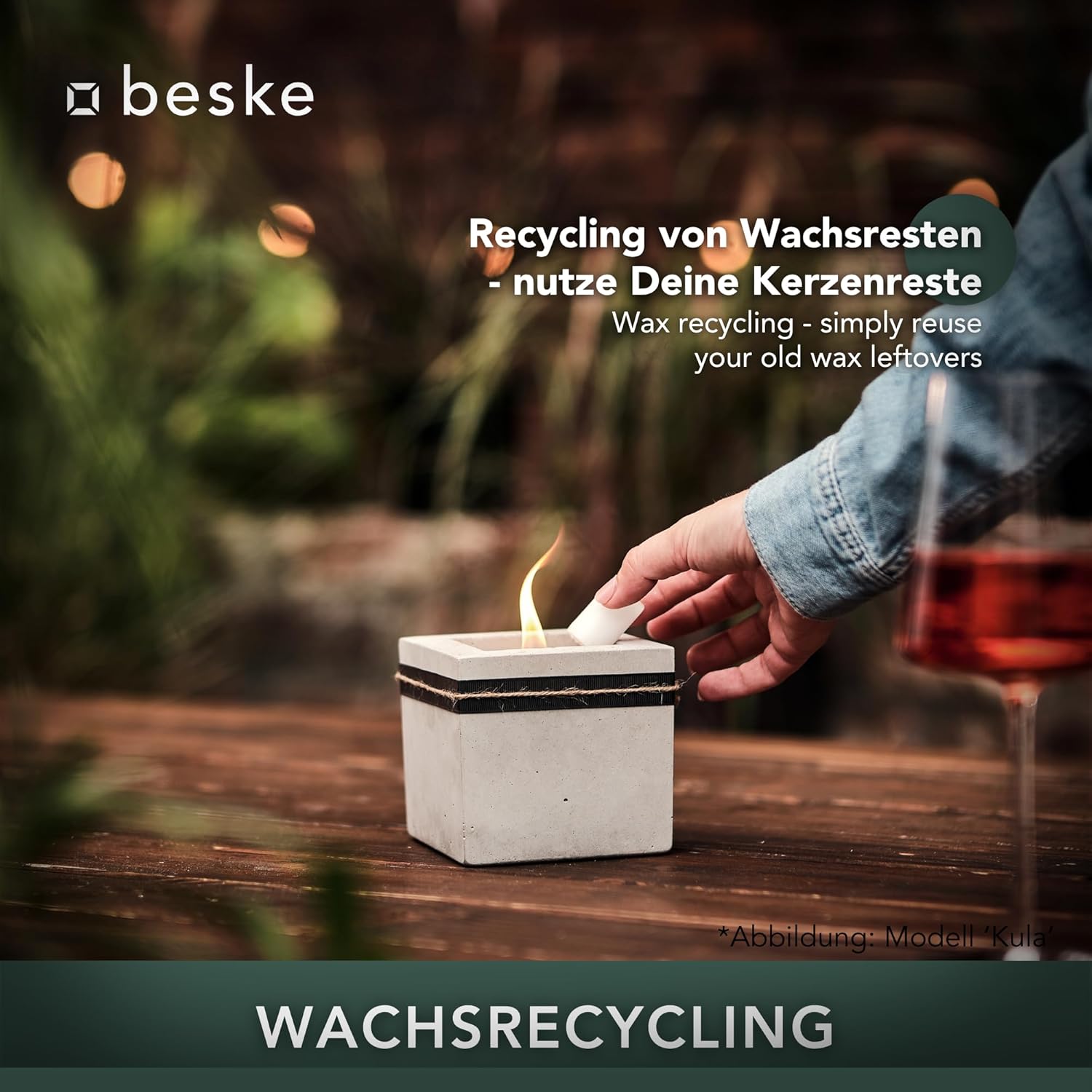 BESKE Betonfeuer Pico Outdoor 10x10x10 inkl. Löschbrett - 100% HANDARBEIT Made in Germany von BESKE Betonfeuer Pico Outdoor 10x10x10 inkl. Löschbrett - 100% HANDARBEIT Made in Germany von