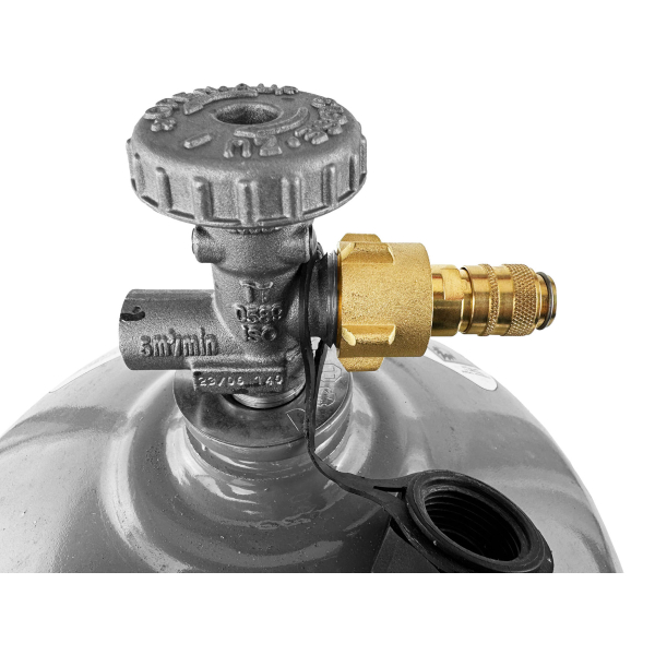 Schnellkupplung NW5 auf Propanflaschengewinde von HUW24